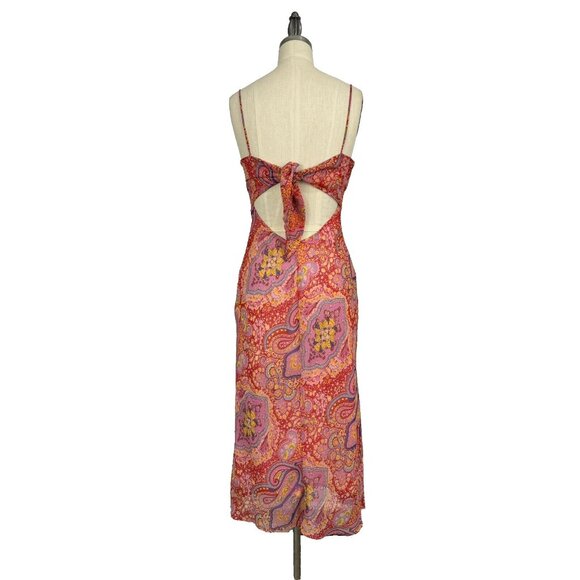 Room Two Sydney Floral Paisley Retro Y2K Colorful Midi Dress AU10 US 6 Glitter - Picture 5 of 12